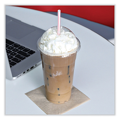 Boardwalk PET Cold Cup Dome Lids, Fits 14 oz to 24 oz Plastic Cups, Clear, 100 Lids/Sleeve, 10 Sleeves/Carton (BWKPETDOME)