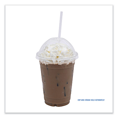 Boardwalk PET Cold Cup Dome Lids, Fits 14 oz to 24 oz Plastic Cups, Clear, 100 Lids/Sleeve, 10 Sleeves/Carton (BWKPETDOME)