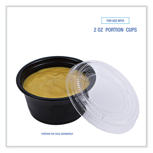 Boardwalk Souffle/Portion Cup Lids, Fits 2 oz Portion Cups, Clear, 2,500/Carton (PRTLID2)