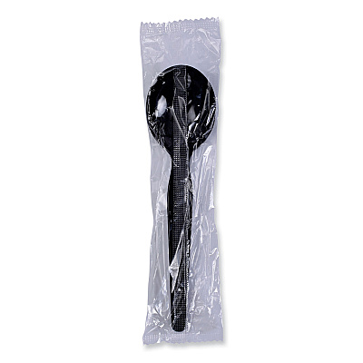 Boardwalk Heavyweight Polystyrene Cutlery, Soup Spoon, Black, 1000/Carton (BWKSOUPHWPSBLA)
