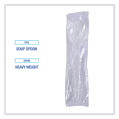 Boardwalk Heavyweight Polystyrene Cutlery, Soup Spoon, White, 1000/Carton (BWKSOUPHWPSWH)