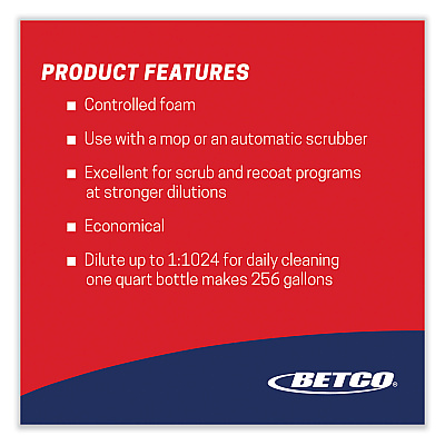 Betco Daily Scrub SC Floor Cleaner, Characteristic Scent, 32 oz Bottle, 6/Carton (BET1884800)