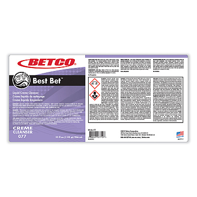 Betco Best Bet Liquid Creme Cleanser, Mint, 32 oz Bottle, 12/Carton (BET771200)