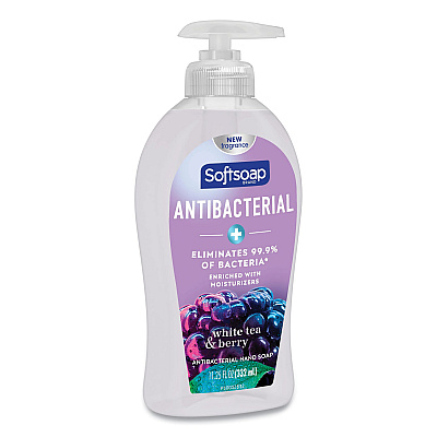 Softsoap Antibacterial Hand Soap, White Tea and Berry Fusion Scent, 11.25 oz, 6/Carton (CPC44573)