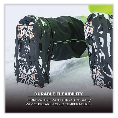 ergodyne Trex 6304 One-Piece Step-In Full Coverage Ice Cleats, Large, Black, Pair (EGO16784)