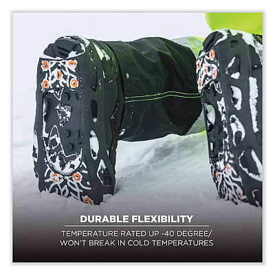 ergodyne Trex 6304 One-Piece Step-In Full Coverage Ice Cleats, Medium, Black, Pair (EGO16783)