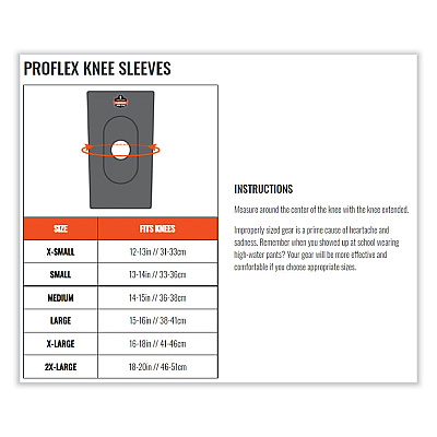 ergodyne ProFlex 600 Neoprene Single Layer Knee Sleeve, Large, Black (EGO16504)