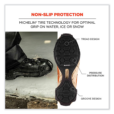 ergodyne Trex 6325 Spikeless Traction Devices, Medium (Men's Size 8 to 11), Black, Pair (EGO16923)