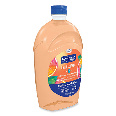 Softsoap Antibacterial Liquid Hand Soap Refill, Fresh Scent, 50 oz, Orange, 6/Carton (CPC46325)