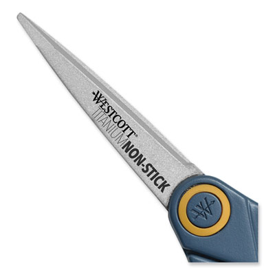 Westcott Non-Stick Titanium Bonded Scissors, 5" Long, Straight Gray/Orange Handle (WTC14881)