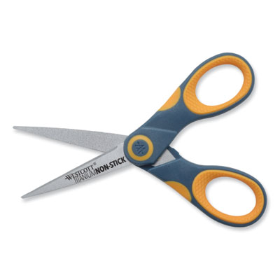 Westcott Non-Stick Titanium Bonded Scissors, 5" Long, Straight Gray/Orange Handle (WTC14881)