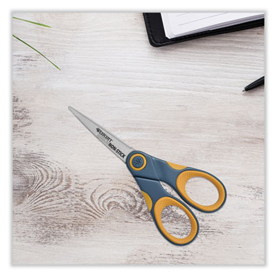Westcott Non-Stick Titanium Bonded Scissors, 5" Long, Straight Gray/Orange Handle (WTC14881)