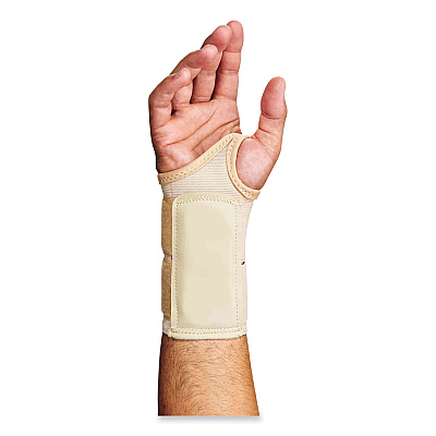 ergodyne ProFlex 4010 Double Strap Wrist Support, Medium, Fits Left Hand, Tan (EGO70134)