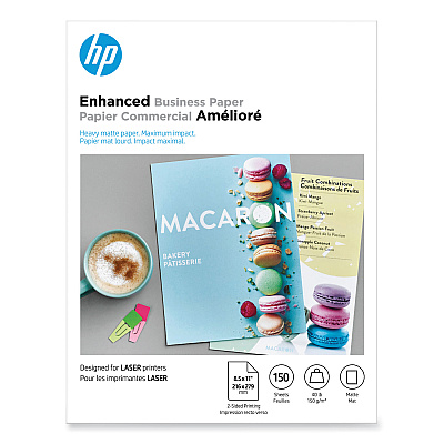 HP Laser Matte Brochure Paper, 112 Bright, 40 lb Bond Weight, 8.5 x 11, White, 150/Pack (HEWQ6543A)