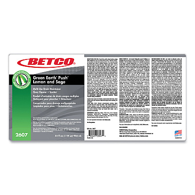 Betco PUSH All Purpose Cleaner and Odor Eliminator, Lemon and Sage Scent, 32 oz Bottle, 12/Carton (BET26071200)