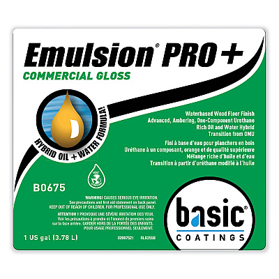 Betco Emulsion Pro+ Floor Finish and Sealer, 1 gal Bottle, 4/Carton (BETB06754312)
