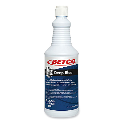 Betco Deep Blue Glass and Surface Cleaner, Ammonia Scent, 32 oz Bottle, 12/Carton (BET1081200)