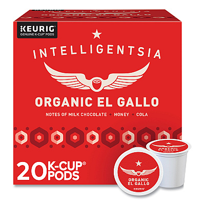 Intelligentsia El Gallo Organic Coffee K-Cups, Light Roast, 20/Box (GMT0154)