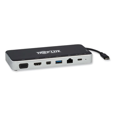 Tripp Lite U442-DOCK16-B USB-C Dock for Triple Display, HDMI/Mini DisplayPort/RJ45/USB-A 3.0/USB-C/VGA, GY, Ships in 7-10 Bus Days