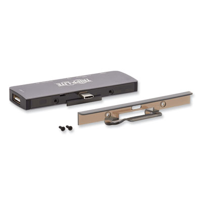 Tripp Lite U442-DOCK15-S USB-C Dock with Removable Clip, 3.5 mm/HDMI/microSD/SD/USB-A/USB-C, Gray, Ships in 7-10 Business Days