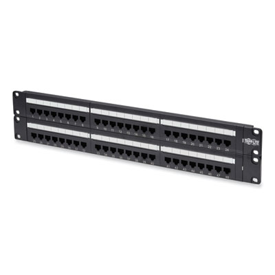 Tripp Lite 48-Port CAT6 Patch Panel Rackmount, Black, Ships in 7-10 Business Days (N252048)