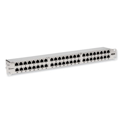 Tripp Lite CAT5e/CAT6 Patch Panel Shielded 48-Port, Silver, Ships in 7-10 Business Days (N252048SHK)