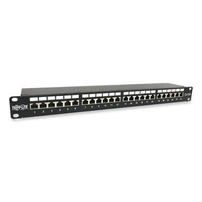 Tripp Lite CAT6a Patch Panel Shielded 24-Port, Black, Ships in 7-10 Business Days (N2520246ASH)