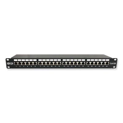 Tripp Lite CAT6a Patch Panel Shielded 24-Port, Black, Ships in 7-10 Business Days (N2520246ASH)