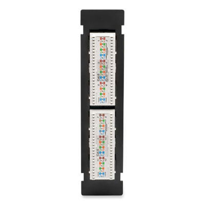 Tripp Lite CAT6 Wall-Mount PoE Patch Panel 12-Port, Black, Ships in 7-10 Business Days (N250P12)