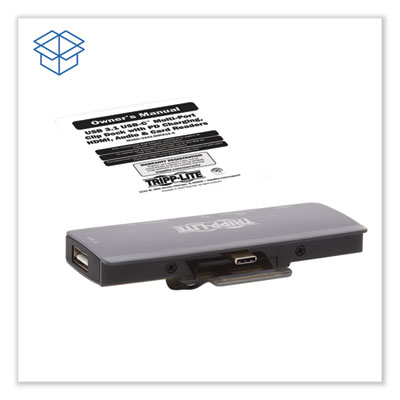 Tripp Lite U442-DOCK15-S USB-C Dock with Removable Clip, 3.5 mm/HDMI/microSD/SD/USB-A/USB-C, Gray, Ships in 7-10 Business Days