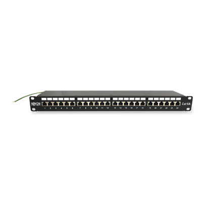 Tripp Lite CAT6a Patch Panel Shielded 24-Port, Black, Ships in 7-10 Business Days (N2520246ASH)