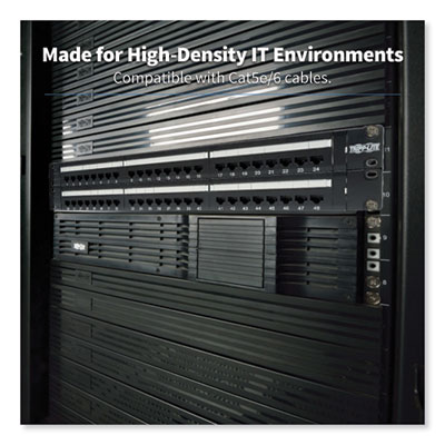 Tripp Lite 48-Port CAT6 Patch Panel Rackmount, Black, Ships in 7-10 Business Days (N252048)