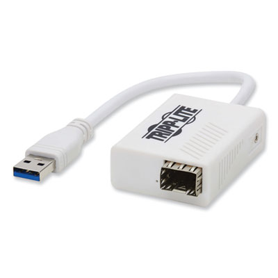 Tripp Lite USB-A 3.1 to Fiber Optic Gigabit Ethernet Adapter, White, Ships in 7-10 Business Days (U3361GSFP)