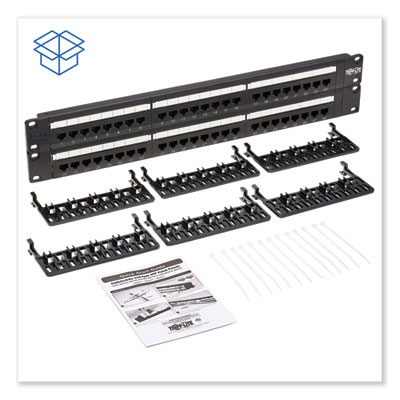 Tripp Lite 48-Port CAT6 Patch Panel Rackmount, Black, Ships in 7-10 Business Days (N252048)