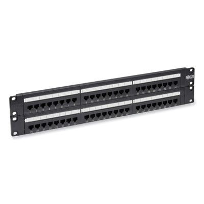 Tripp Lite 48-Port CAT6 Patch Panel Rackmount, Black, Ships in 7-10 Business Days (N252048)