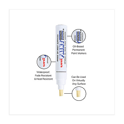 Sanford Sanford Sanford uni-Paint Permanent Marker, Broad Chisel Tip, White (63743)