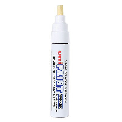 Sanford Sanford Sanford uni-Paint Permanent Marker, Broad Chisel Tip, White (63743)