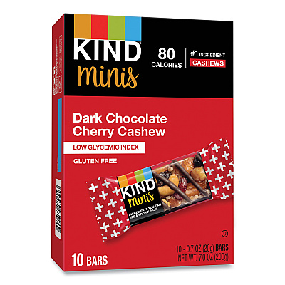 KIND Minis, Dark Chocolate Cherry Cashew, 0.7 oz, 10/Pack (KND27962)