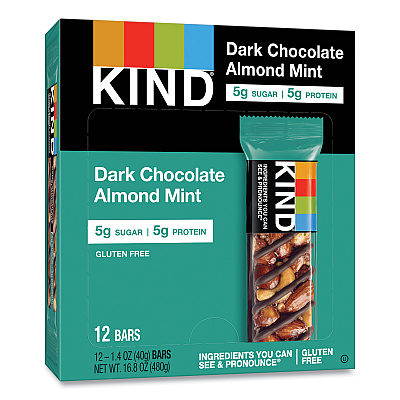 KIND Nuts and Spices Bar, Dark Chocolate Almond Mint, 1.4 oz Bar, 12/Box (KND19988)