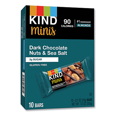 KIND Minis, Dark Chocolate Nuts/Sea Salt, 0.7 oz, 10/Pack (KND27959)