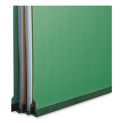 Universal Bright Colored Pressboard Classification Folders, 2" Expansion, 1 Divider, 4 Fasteners, Legal Size, Emerald Green, 10/Box (UNV10212)