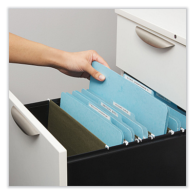 Universal Six-Section Pressboard Classification Folders, 2.5" Expansion, 2 Dividers, 6 Fasteners, Letter Size, Light Blue, 20/Box (UNV10405)