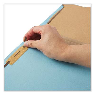 Universal Six-Section Classification Folders, Heavy-Duty Pressboard Cover, 2 Dividers, 6 Fasteners, Legal Size, Light Blue, 20/Box (UNV10406)