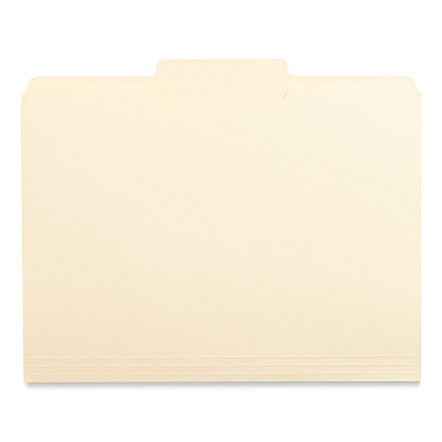 Universal Top Tab File Folders, 1/3-Cut Tabs: Center Position, Letter Size, 0.75" Expansion, Manila, 100/Box (UNV12122)