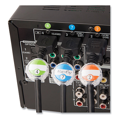 Dotz Cord ID Kit, (12) Regular and (12) Jumbo-Sized Cord Identifiers, (72) Color-Coded Stickers, (36) Identifier Inserts (LEE21205)