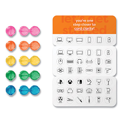 Dotz Cord ID, (10) Multi-Colored Identifiers, (40) Punch Out Icons (LEE21211)