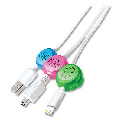 Dotz Cord ID, (10) Multi-Colored Identifiers, (40) Punch Out Icons (LEE21211)