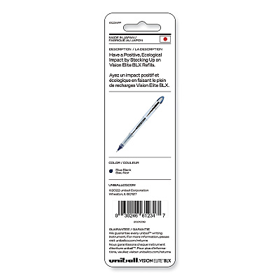 uniball Refill for Vision Elite Roller Ball Pens, Bold Conical Tip, Assorted Ink Colors, 2/Pack (UBC61234PP)