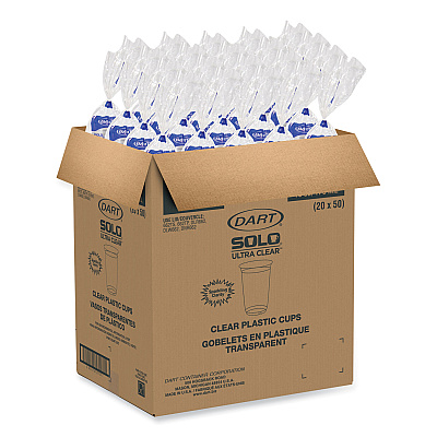 Solo Ultra Clear Cups, 16 oz, PET, 50/Bag, 20 Bags/Carton (DCCTR16)