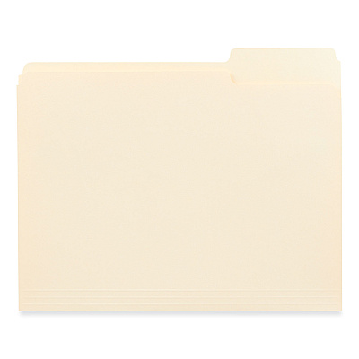 Universal Top Tab File Folders, 1/3-Cut Tabs: Assorted, Letter Size, 0.75" Expansion, Manila, 250/Box (UNV18103)
